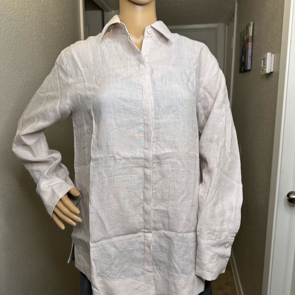 Jarbo Button Down Shirt White Cotton Blend Long Sleeve size 2. US medium - Picture 11 of 16